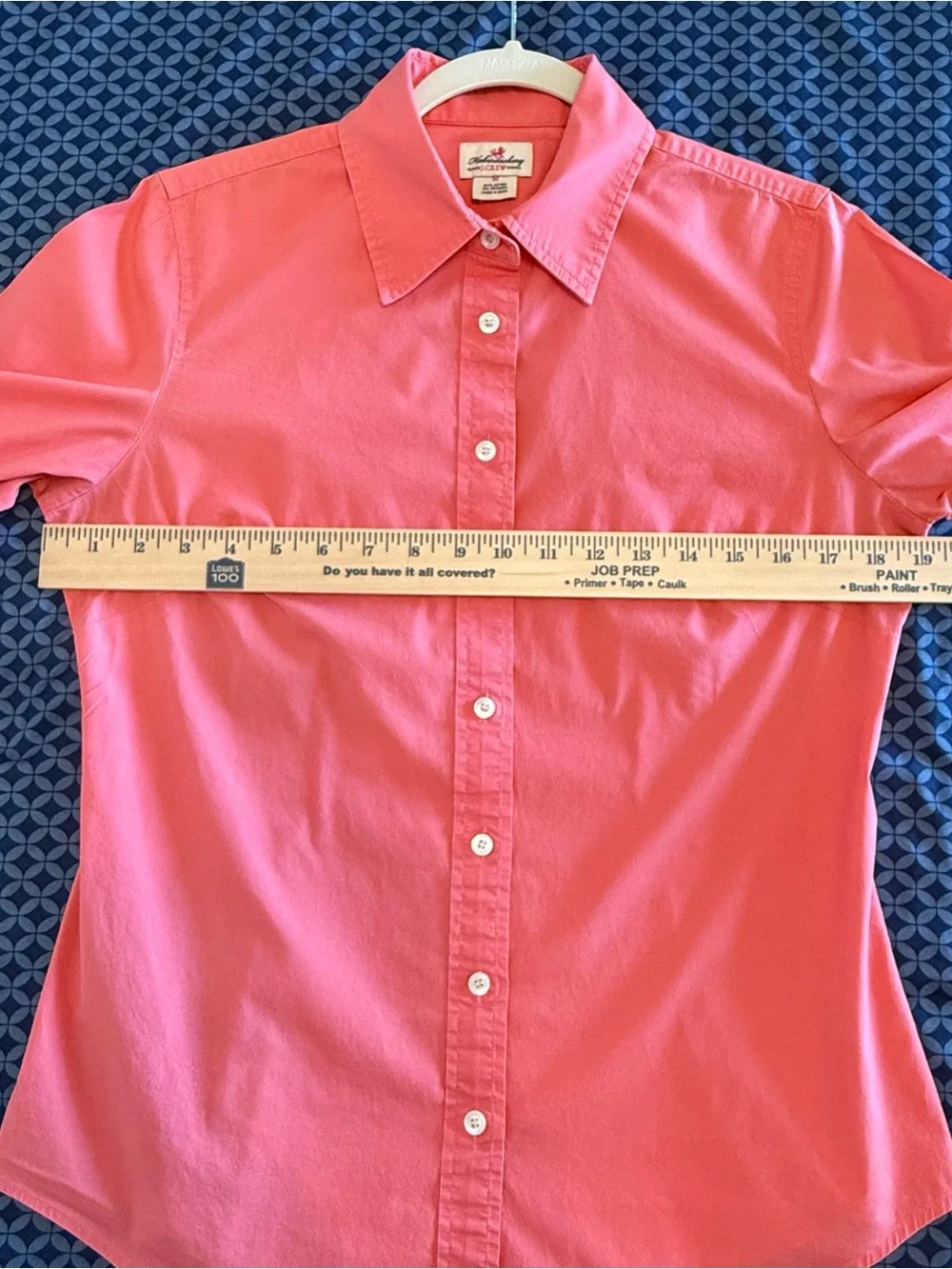 J. Crew Haberdashery Coral Button-Down Shirt. Size M. 3/4 sleeves